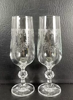 Buy Bohemian Crystal Import Associates Cascade Set Of 2 Champagne Flutes • 14.34£