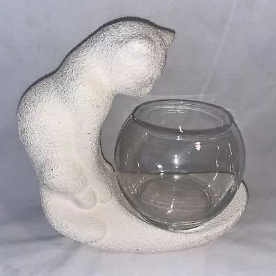 Buy Vintage MCM Haeger Pottery Cat Fishbowl Textured Ceramic Glass Bowl 2000 • 38.51£