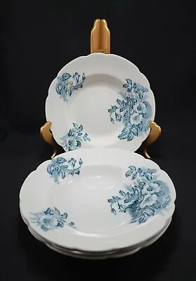 Buy Vintage Johnson Brothers England Country Rose Blue White Bowls SET OF 4 • 25.74£