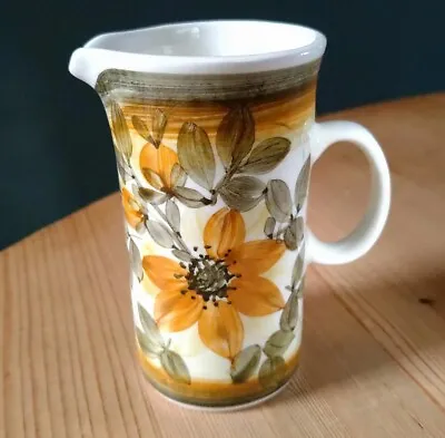 Buy Vintage Small Jersey Pottery Floral Autumn Leaves Handpainted Milk Jug Creamer • 6£