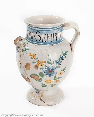Buy Antique Bassano Maiolica Pottery Albarello Wet Drug Jar With Apothecary's Name • 475£