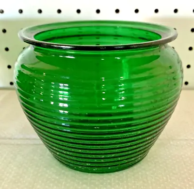 Buy 1 Retro Emerald Green Rib Glass Beehive Vase 1162 National Pottery Co. Cleveland • 14.43£