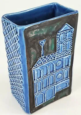 Buy Alessio Tasca Blue & White Ceramic Vase Raymor Italy Glaze Tile Art Sculpture  • 303.33£