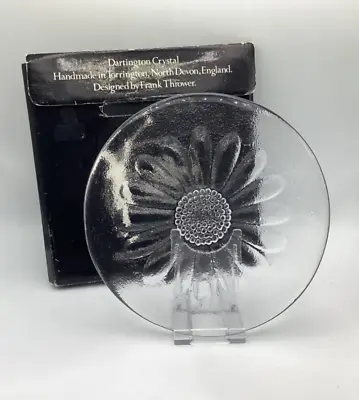 Buy Vintage Frank Thrower, Devon Dartington Glass Daisy Butter Platter Boxed • 20£