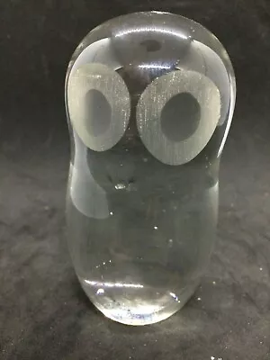 Buy 7.5  Wedgwood Clear Glass OWL Paperweight Figurine • 16.69£