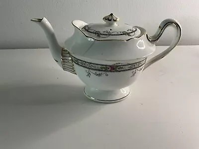 Buy Vintage Shelley China Small Footed Teapot With Flower & Gilt Detail • 8.50£
