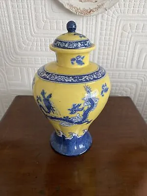 Buy Lovely Antique Wedgwood Large Yellow Dragon Lidded Vase • 120£