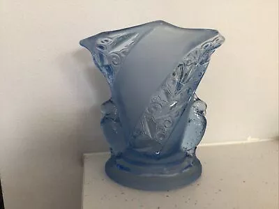 Buy Brockwitz  Art Deco Blue Glass 'Parakeet' Bird Vase 8 Inch • 22£