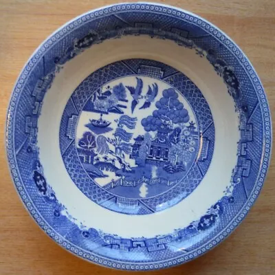 Buy Willow Pattern Serving Bowl Victoria Porcelain Fenton Royal Mail 1st Signed For • 11.65£