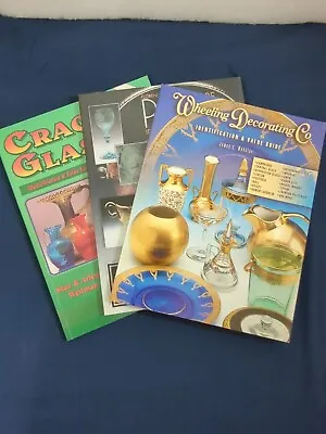 Buy Lot Of 3 Glassware Identification Guides - Crackle Glass, Wheeling Decorating Co • 12.62£