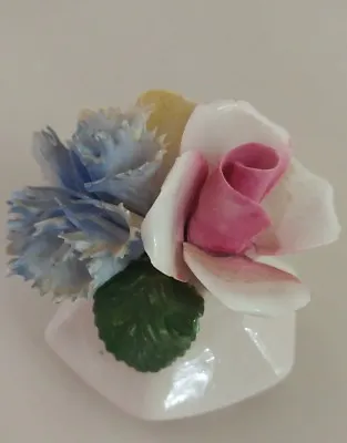 Buy Royal Adderley Floral Bone China Made England Flower Basket Blue Yellow Pink • 16.08£