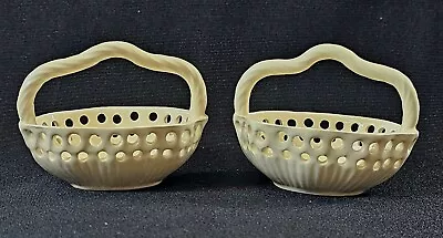 Buy A Pair Of Small Antique Royal Creamware Reticulated Earthenware Baskets • 25£