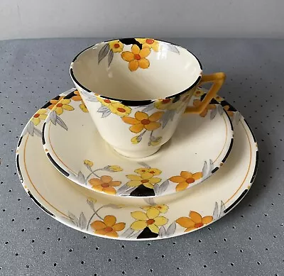 Buy Crown Ducal Sunburst Tea Trio (cup Saucer And Plate) • 9.99£