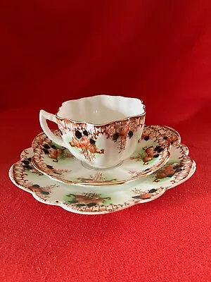 Buy C 1921 Melba China Hand Painted Tea Trio #6 Imari Floral Pattern #2073 • 41.11£
