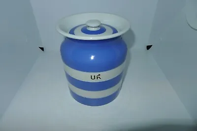 Buy Vintage T.G Green Cornish Kitchen Ware Flour Lidded Pot With Lid Blue & White • 34.99£
