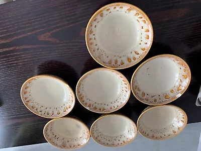 Buy 7 X Cereal Bowls, Fosters Pottery Honeycomb Glazed. • 15£