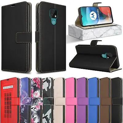 Buy For Motorola Moto E7 Case XT2095, Magnetic Flip Leather Wallet Stand Phone Cover • 4.45£