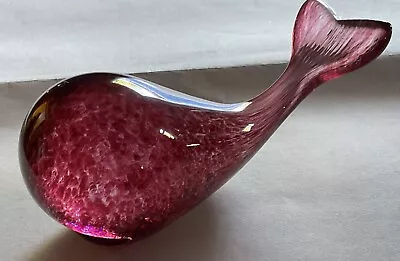 Buy Wedgwood Art Glass Whale Paperweight In Pink • 20£