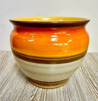 Buy Shelley Harmony Striped Orange Pot Vase 1930s Art Deco Stunning 14cm X 16cm • 45£