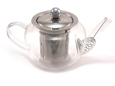 Buy High Quality Glass Teapot With Infuser, Coil Filter And Metal Lid 600ml Gift • 11.49£