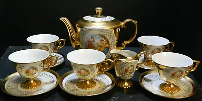 Buy Vintage Cico China Bavaria 12 Pcs Clipping Cupids Wings Tea Set Excellent Cond • 59.41£