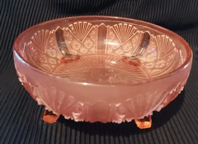 Buy Art Deco George Davidson & Co Pink Glass Serving Bowl • 11£