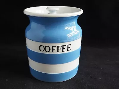 Buy Rare T.G. Green Cornish Ware Blue /White Coffee Storage Jar Black Shield Back St • 19.99£