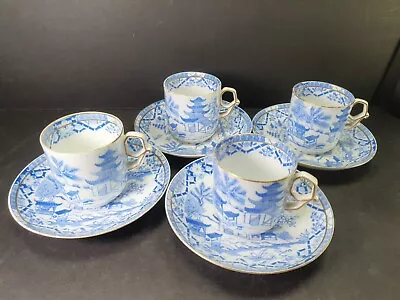 Buy 4x Grainger Royal Worcester Bone China Chinoiserie Coffee Cups Saucers Bamboo • 110£