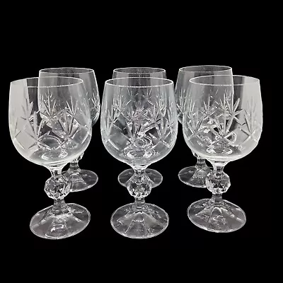 Buy Vintage Wellington Czech  Bohemia Crystal 190ml  Wine Glasses Set Of 6  • 18£