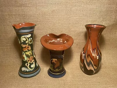 Buy Collection Of Vintage Vases One Is Torquay Ware Jug, Unusual, And Colourful • 34.99£