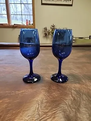 Buy Cobalt Blue Glass Stemmed Water Wine Glasses Crystal Goblets Set Of 2, 8  • 14.20£