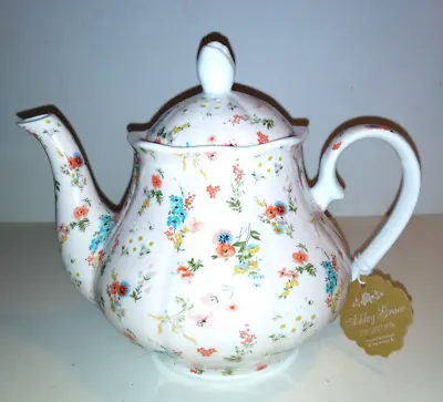 Buy New Kent Pottery Ashley Grace Collection Pink Chintz Teapot Designed In England • 24.13£