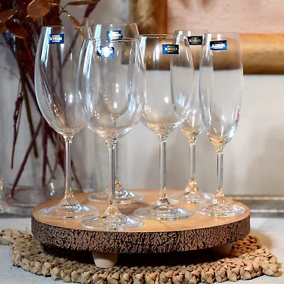 Buy Clearance Set Of 6 - Bohemia Crystal Wine Glasses Mixed Set 3 Sizes - 2 Of Each • 29.99£