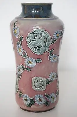 Buy Doulton Lambeth Chinoiserie Vase - Dragon & Phoenix - Harriett E.Hibbut - C.1880 • 245£