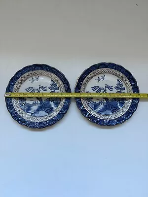 Buy A.G.H.J. Stoke On Trent - Wilton Ware - Ye Old Chinese Willow Plates (7 Inches) • 24.95£