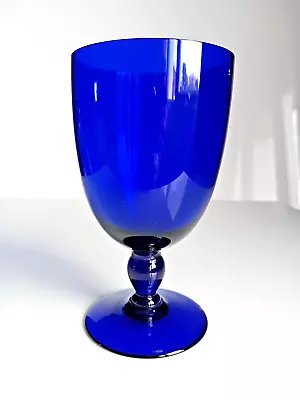Buy Vintage Bristol Blue Glass Cobalt Blue Wine Glass Balustrade Knop Hand Blown • 30£