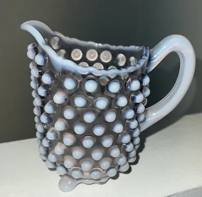 Buy Fenton Glass True Lavender Opalescent Hobnail Footed Creamer Pitcher 1930s • 208.64£