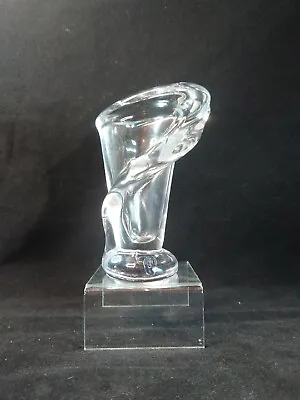 Buy Vintage Mcm Art Vannes Le Chatel Calla Lily Vase 7  Clear French Art Glass • 50£