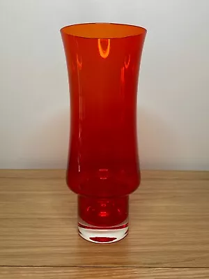 Buy 1960's Riihimaki Red Glass Vase Designed ByTamara Aladin • 50£