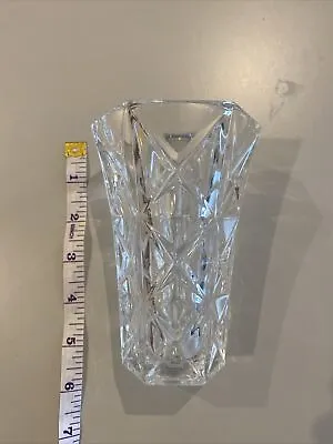 Buy Vintage Crystal Cut Hexagon Vase 1950s • 4.99£