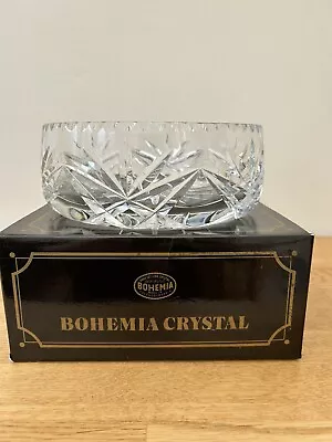 Buy Bohemia  24% Hand Cut Lead Crystal  Bowl 7.5 Inches Wide 3.25 Inches Tall Boxed • 11.50£