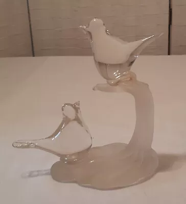 Buy Glass Pair Of Birds Figurine Ornaments On A Branch • 15£