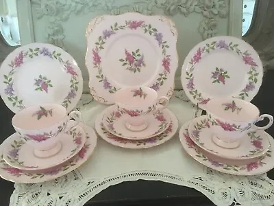 Buy Tuscan Pink Floral Bone China Tea Set For Three. • 39.99£