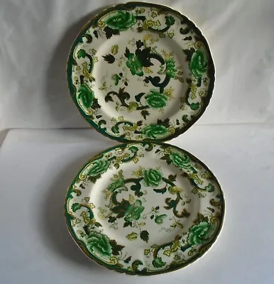Buy 2 X Masons Ironstone Green Chartreuse Dinner Plates Good Condition 10.5 '' • 12£