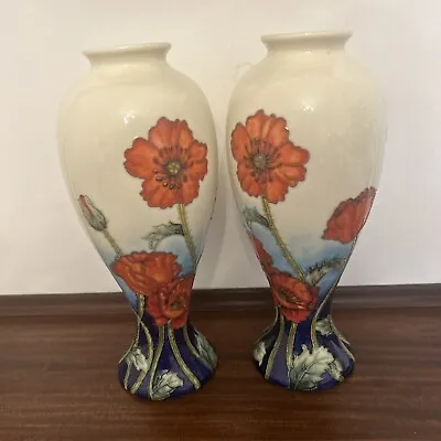 Buy Pair Of Old Tupton Ware Poppy Vases • 18£