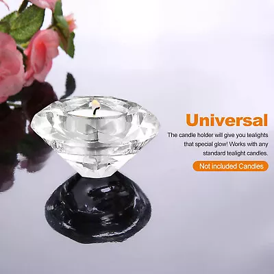 Buy Crystal Cut Glass Candle Holder Small Round Tea Light Holder Glam Decor UK • 9.99£