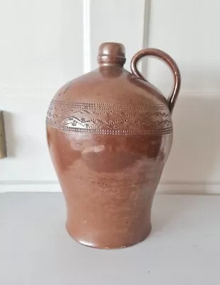 Buy Vintage Antique Vctorian Large 12  Salt Glaze  Stoneware Flagon Bottle   • 29£