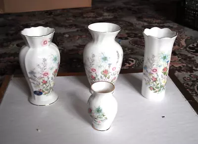 Buy Aynsley Wild Tudor Set Of 4 Vases- English Fine Bone China • 8£