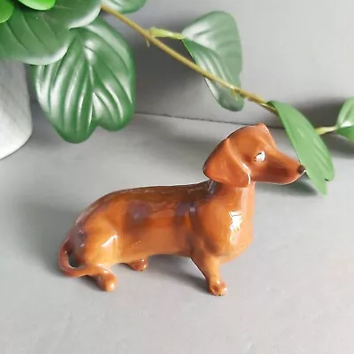Buy Beswick Vintage Glossy Brown Dachshund Sausage Dog Ornament Figurine, Signed • 20£
