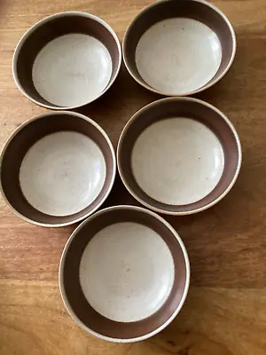 Buy 5 X DENBY LANGLEY RUSSET STONEWARE BOWLS 6” Brown Wide Stripes • 17.99£